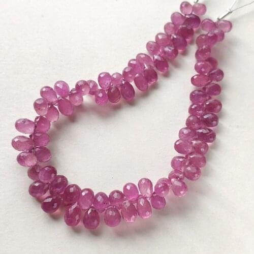 AAA loose beads PINK Sapphire faceted TEARDrop 5-6mm 16cm for DIY jewelry making FPPJ wholesale beads nature