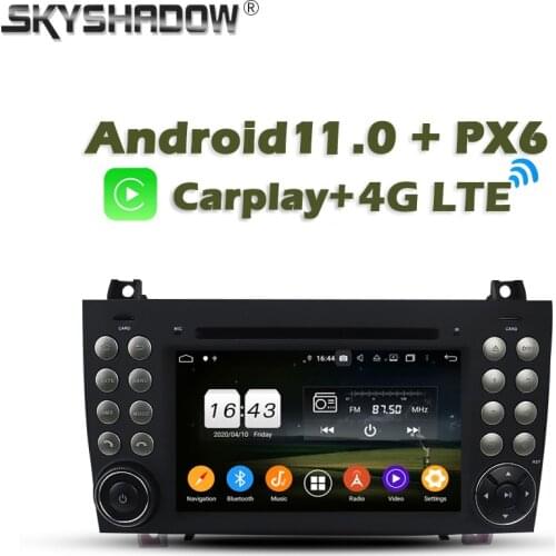 Wireless Carplay PX6 Android 10 4G+64GB Car DVD Player Radio GPS Bluetooth 5.0 For Benz SLK R171 SLK200 280 300 350 55 2004-2012