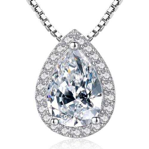 White sweet Color Pear Cut Water Drop Shaped Necklaces & Pendants For Women Jewelry