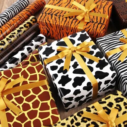Valentine Leopard Wrapping Paper For Lover Animal fur textur Gradient Holiday gift paper Wedding gift wrapping paper 50*70cm