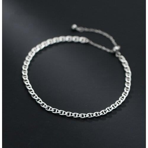 925 Sterling Silver Five-Line Anklet For Women Flat Mariner Simple Durable Foot Chain Cute Summer Beach Party Jewelry