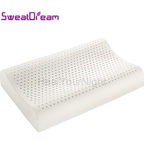 Pure Natural Latex Orthopedic Massage Pillow Neck Cervical Spine Protected Remedial Big Vertebrae Pillow 60x40CM Bed Sleeping