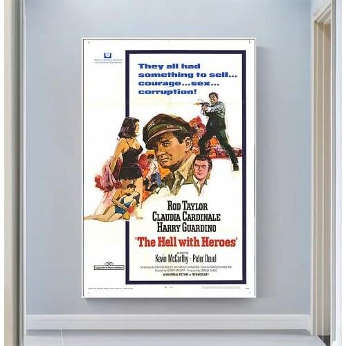 CP1053 The Hell with Heroes Classic Hot Movie Print Silk Fabric Poster Indoor Wall Art Decor Gift