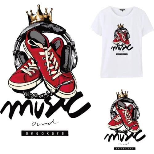 Iron on transfer for clothing iron on transfer cool sport shoes logo patch badge thermo stickers on clothes parches para ropa