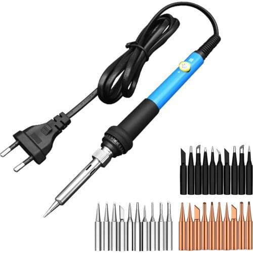 EU/US Plug 60W Power Electric Soldering Iron Adjustable Temperature Control Handle Welding Solder Station With 10 Welding Tips