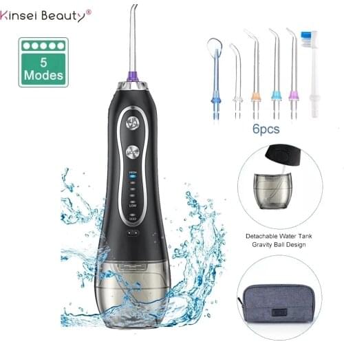 Water Flosser Dental Oral Irrigator Portable 300ml Tank USB Rechargeable Waterproof Irrigator Dental for Teeth Cleaner 5Models