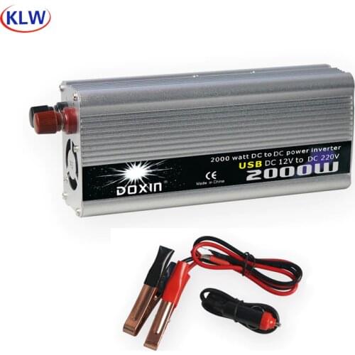 2000W Power Inverter Car Inverter Voltage Convertor Transformer 12V To 220V Inversor Adapter DC 12 to AC 220 Modified Sine Wave