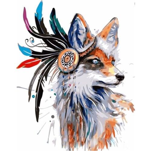 Painting By Numbers DIY Dropshipping 40x50 50x65cm Birthday Wolf Fox fairy Animal Handmade Gift For Adult Unique Gift Home Decor