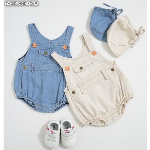 Baby Boy Clothes Spring Summer Baby Romper With Hat Denim Baby Clothes Newborn Baby Jumpsuit For Boys Girls Jumpsuit Overalls