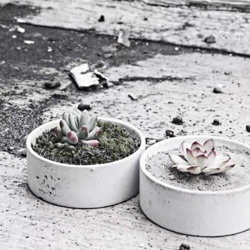 Round Cement Container Mold Round Bowl Flower Pot Concrete Silicone Mold Storage Dish Mold Succulent Potted Flower Pot Mould
