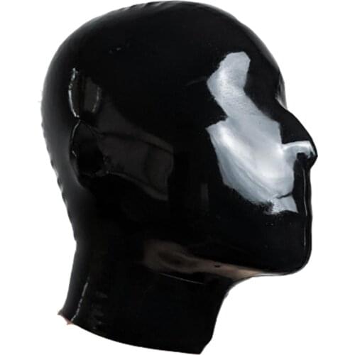 Latex hood mask Breathing - Smooth Total Rubber Enclosure Fetish Submissive BDSM small dotted hole eyes and mouth