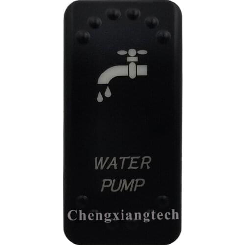 Laser Etched -WATER PUMP- Led Backlit Rocker Switch Cap for Car Boat Truck Rv Switch Auto DIY Replacing, Cover Only