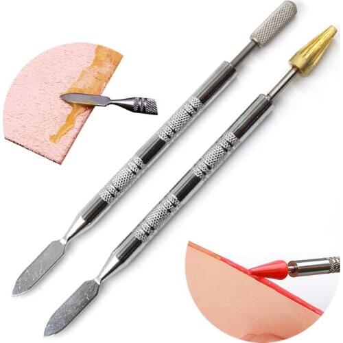 Multifunctional Double-headed Leather Edge Gluing Pen DIY Steel Dying Tool Leather Edge Painting Roller Tool DIY Smudge Tools