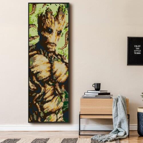 MOC Art Painting Straw Hat Pirate Pixel Mosaic Adventure Anime Figure DIY Bricks Moc Building Blocks Childrens Toys Kid Gift