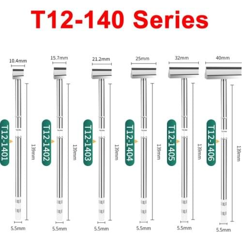 6PCS T12 Series Soldering Iron Tips Welding Tips Spade Spatula Type for JBC OKI Quick Atten Gordak FM Soldering Iron Station