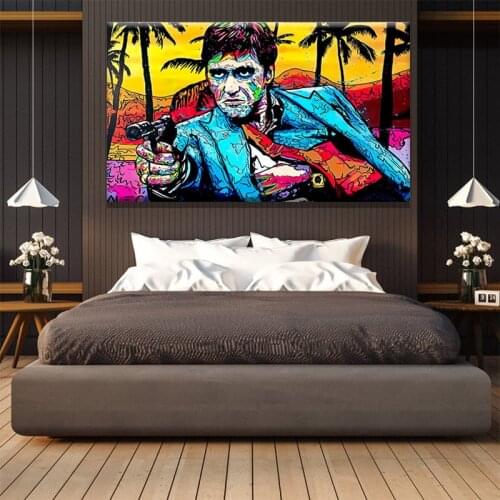 Graffiti Portrait Tony Montana Posters and Prints Street Art Canvas Painting Abstract Figure Living Room Wall Picture Home Decor