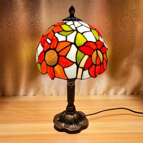 Tiffany Table lamp For Restaurant Bar Bedroom Living room Mediterranean Style Decoration Vintage Desk Lamp Bedside Night light