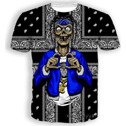 New 3D Printing Blood Gang Bandana Fashion Men Women Hip HopT-shirt Plus Size S-7XL harajuku graphic t shirts