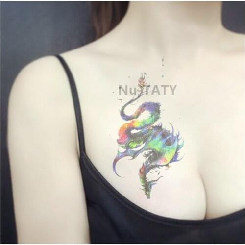 Nu-TATY Dragon Chinese New Year 12 Zodiac Animals Temporary Body Art, Flash Tattoo Stickers 21*15cm Waterproof Products