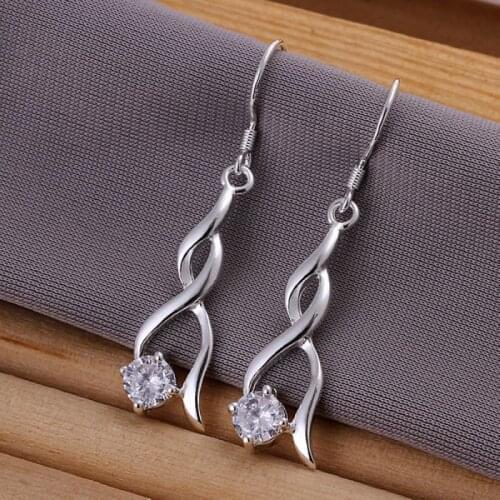 Charm engagement jewelry noble charm beautiful fashion women silver color Earring cute Jewelry free shipping E182