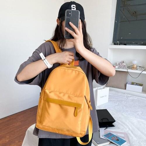 Solid 2021 Color Nylon Backpack Women Large Capacity School Bags Soft New Fashion Casual Bagpack Rucksack Waterproof Backpack