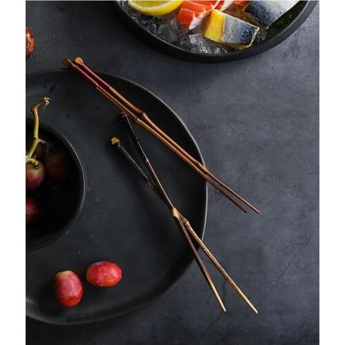 5pcs Nordic household handmade bamboo chopsticks light luxury non-slip durable purple bamboo and phoebe chopsticks five pairs