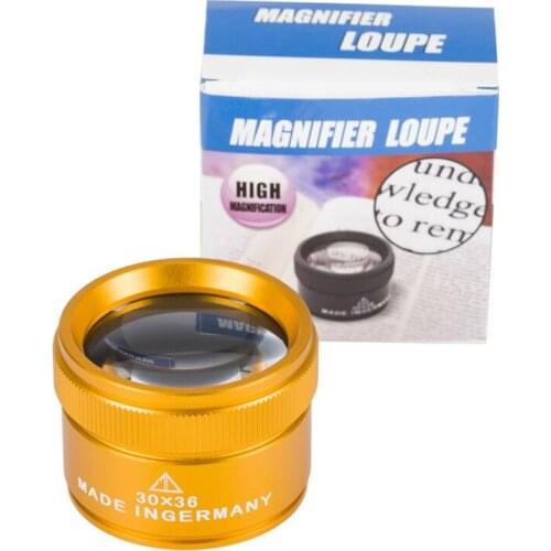 Portable Handheld 30 HD Magnifying Glass K9 Optical Lens Jewelry Appraisal Monocle Magnifier Loupe for Coin Stamps Observation