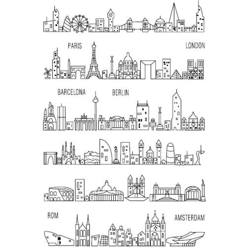 German city Transparent Clear Stamp for DIY scrapbooking/Card Making C433
