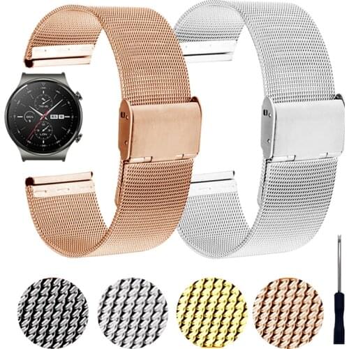 Milanese Stainless Steel Strap For HUAWEI WATCH GT 2 Pro gt2pro Band Bracelet For HONOR GS Magic ES 20mm 22mm Wrist Watchbands