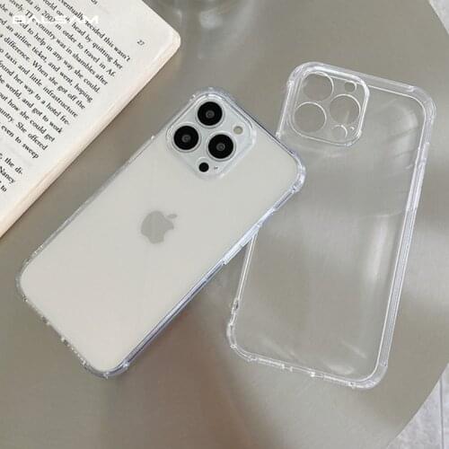 Luxury Transparent Airbag Shockproof Case For iPhone 13 12 Mini 11 Pro XS Max XR X 7 8 Plus SE2020 Soft Silicone TPU Clear Cover