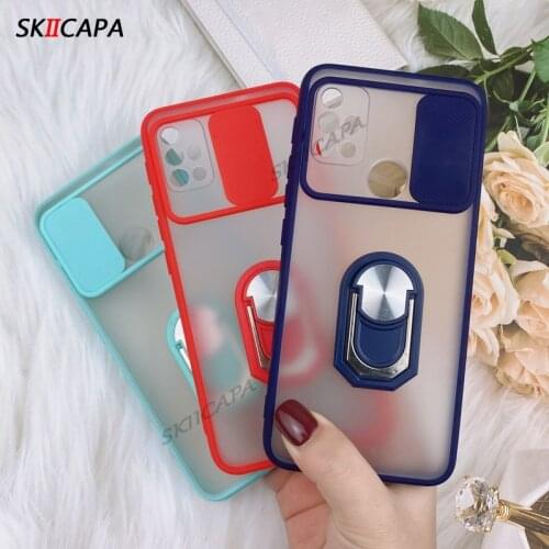 For Motorola G10 Power Ring Stand Silicone Shockproof Clear Phone Case For Moto G30 G20 Camera Lens Protection Matte Back Cover