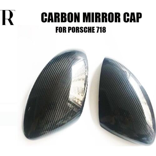 Add On Style Dry Carbon Fiber Side Mirror Cap Cover for Porsche 718 Boxster & Cayman 2016 up
