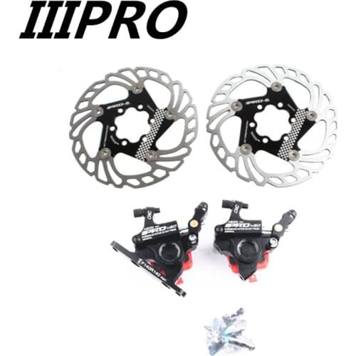 IIIPRO Road Bike Disc Brake Flat-Mounted Hydraulic Clamp Front Rear Bicycle Brake For 140mm Disc With AluMechanical Disc Brake