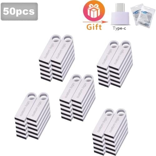 50pcs/lot Mini Metal Pen Cle Usb 2.0 Pendrive 128MB Usb Flash Drive Memory Stick 16GB 8GB 4GB High Speed Flash Disk Free Logo