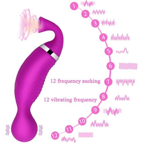 G Spot Vibrator Silicone Clitoris Vibrator 12 Sucktion Powerful Wand Massager Female Stimulator USB Adult Sex Toys Sex Machine