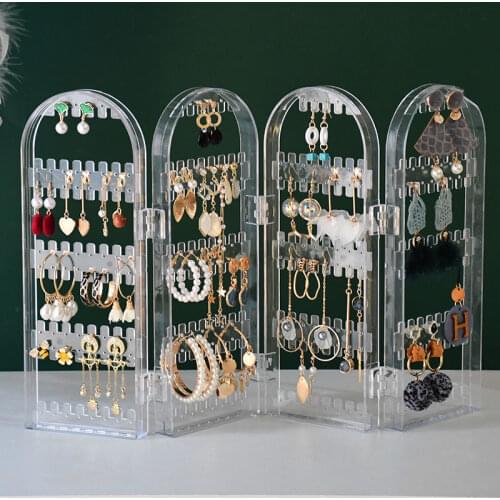 Jewelry Storage Display Stand Hanging Necklace, Earrings and Earrings Storage Box Large Capacity Transparent Jewelry Box