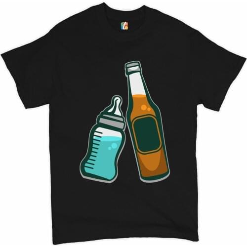 First Fathers Day Funny Fatherhood Dad Baby Bottle Beer T-Shirt. Summer Cotton O-Neck Short Sleeve Mens T Shirt New S-3XL