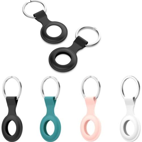 Liquid Silicone Protective Sleeve For Apple Airtags Locator Protective Case Shell Cover Sleeve Anti-lost Device Keychain