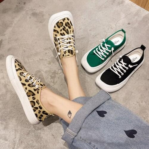 Women Sneakers 2021 Autumn Female Lace Up Canvas Shoes Square Toe Leisure Shoes White Espadrilles Breathable Zapatos Mujer 9344L