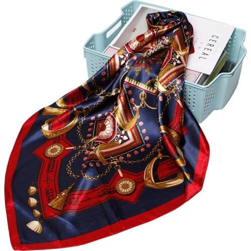 2021 New Arrival Womens Silk Satin Scarf 90*90cm Silk Square Scarf Wrap Satin Hair Hijab Kerchiefs