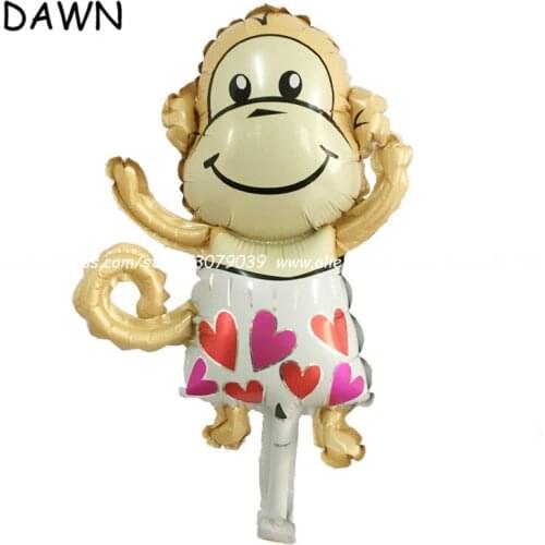 25pce/lot Lovely flower monkey balloonsAluminum Foil Balloon Birthday Party Decorations Kids toys Animal Zoo Festa Ballons