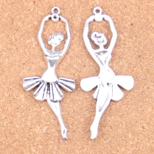 6pcs Charms ballet dancer ballerina 61x24mm Antique Pendants,Vintage Tibetan Silver Jewelry,DIY for bracelet necklace