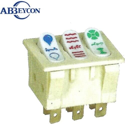 9pins 3buttons white on-off light illuminated latching 15a 250v Rocker Switch t85 125V green light switch