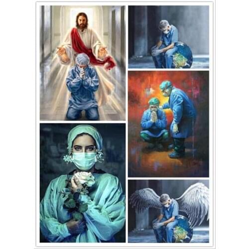 "Doctor Guard" 5D DIY Full Round/Square Diamond Painting Cross Stitch 3D Embroidery Rhinestone Mosaic Home Decor Gift Y1705
