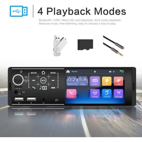 Z1 Car MP5 Player dual USB Bluetooth 4.1 Inch capacitive Touch Screen Auto FM Stereo Audio card U disk radio all-in-one machine