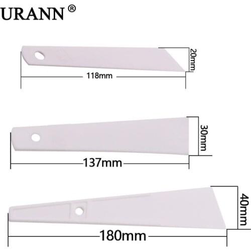 URANN 20mm 30mm 40mm Sewing Leather Craft Tool White Plastic Gumming Board Smear Glue Scraper DIY Handmade Plastic Gumming Board