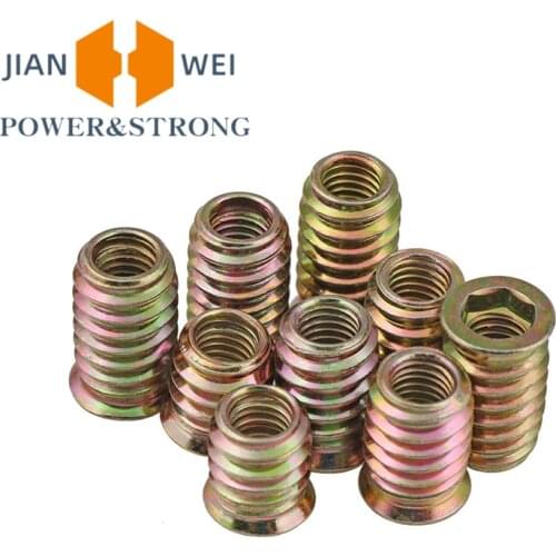 10pcs/20pcs M6 M8 M10 Zinc Alloy Iron Inside Carbon Steel Hex Socket Drive Insert Nuts Threaded