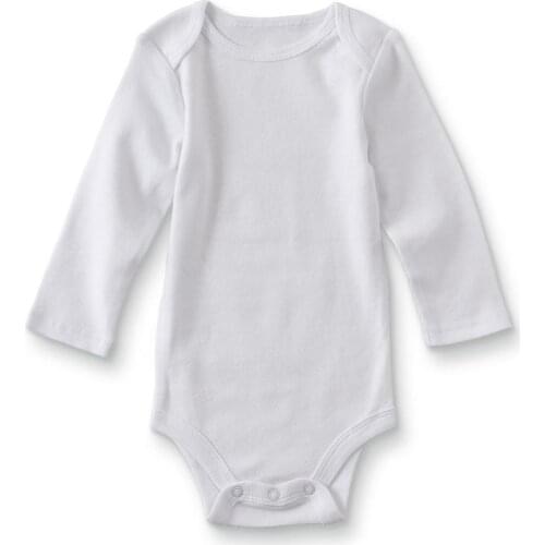 Baby bodysuit newborn toddler infant clothes white long sleeve unisex 3 6 9 12 18 24 months new born boys girls clothes