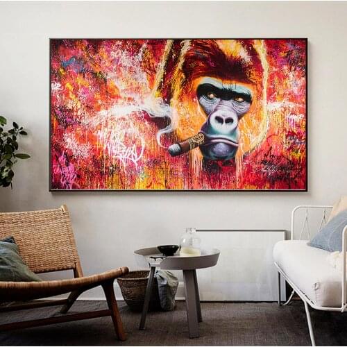 Large Gorilla Smoking Cigar Picture For Living Room Home Decor Diamond Painting Kit diy Handmade Gift Embroidery beads