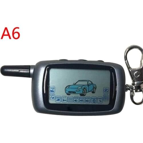 10 Pcs/Lot A6 Russian LCD Remote Control Key Fob Chain For Twage Keychain StarLine A6 LCD Remote 2 Way Two Way Car Alarm System